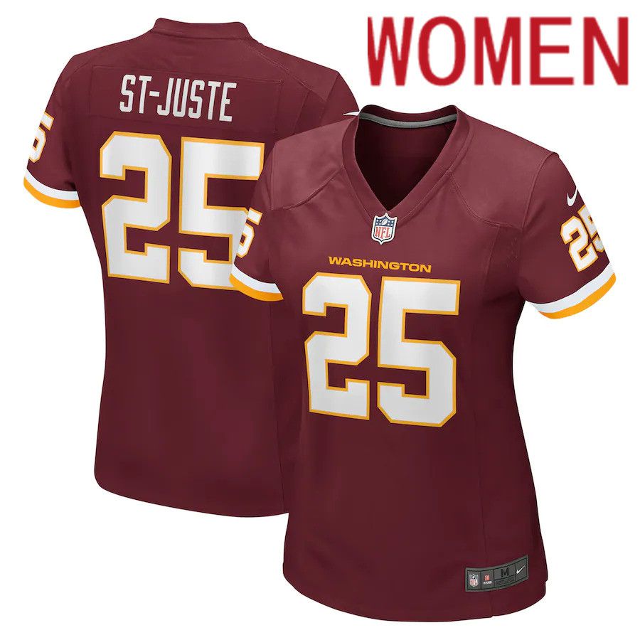 Women Washington Redskins #25 Benjamin St-Juste Nike Burgundy Game NFL Jersey